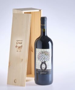 Weinflasche mit Holzkiste Gratius Toskana IGT