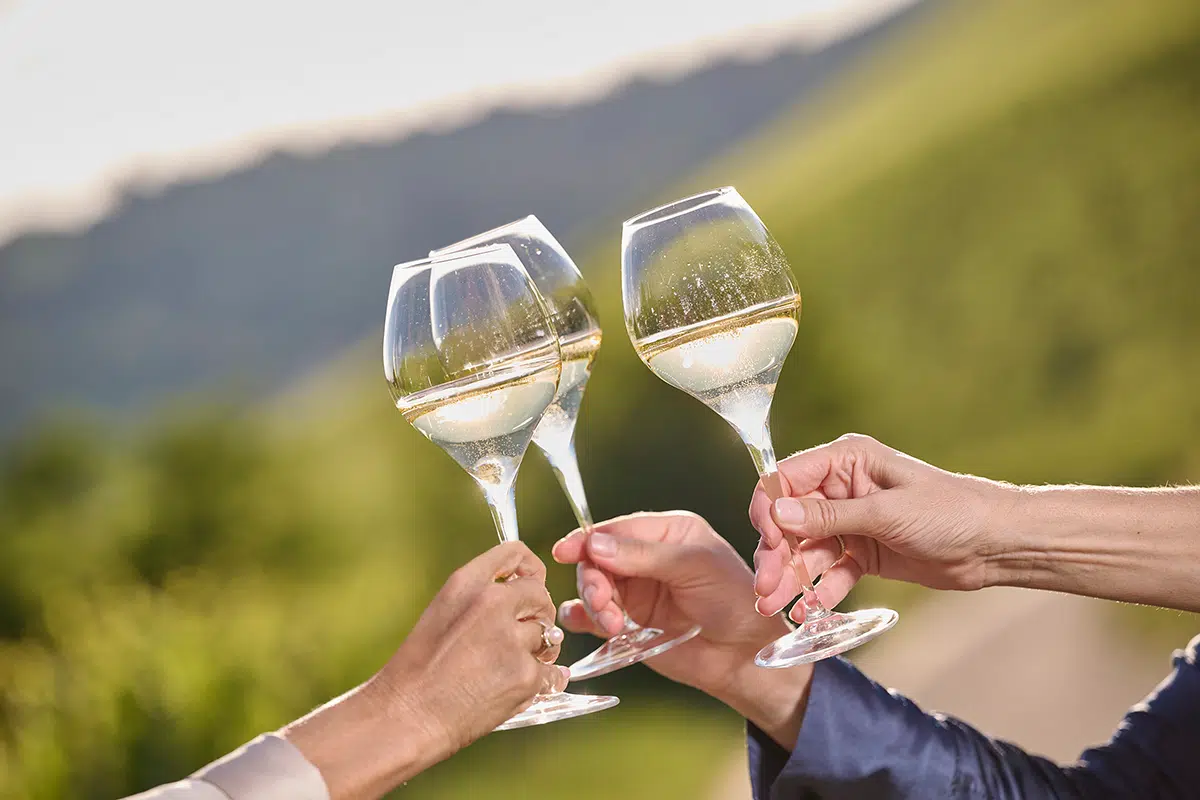 Das Bild zeigt Champagne Prost foto.