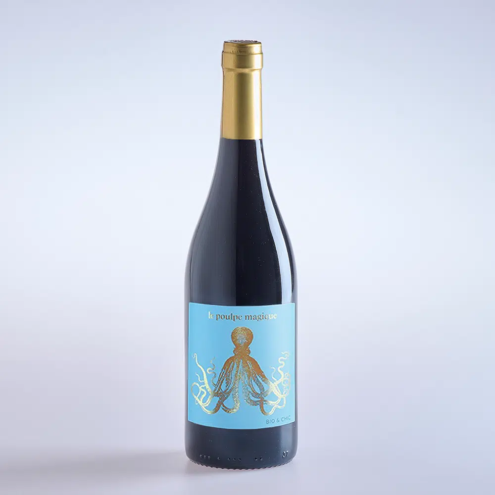 Das Bild zeigt Rotwein Le poulpe Magique Bio.