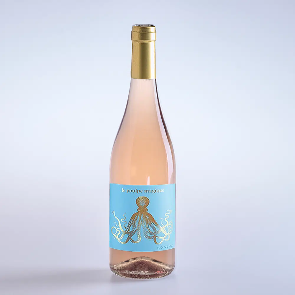 Das Bild zeigt Rosé wein Le Poulpe Magique, Bio.